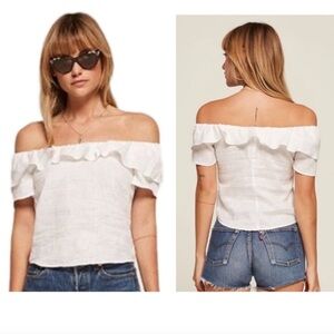 REFORMATION Athena linen top